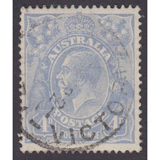 Australian    King George V    4d Blue   Single Crown WMK  Plate Variety 2L31..